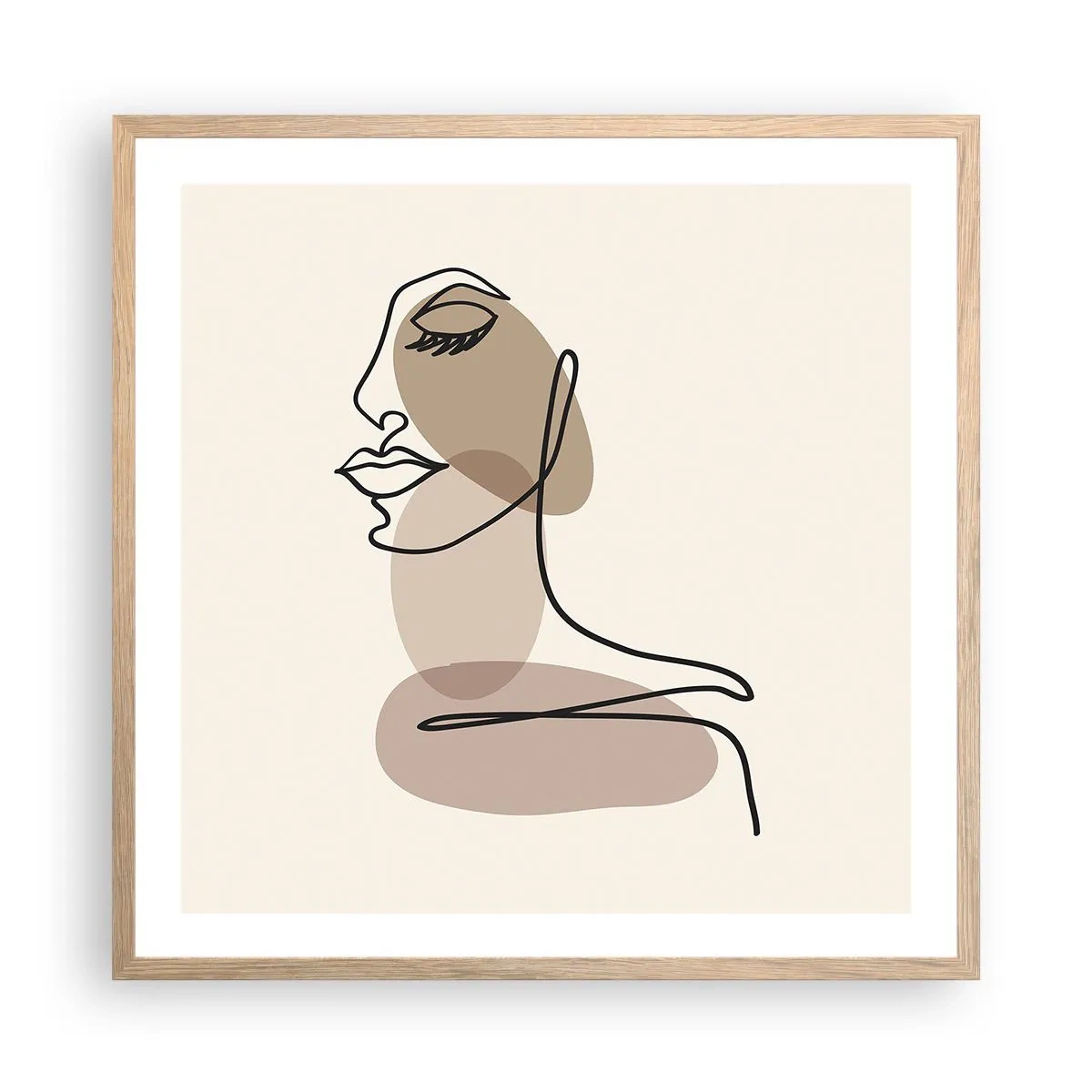 Poster în ramă de stejar deschis - O anumită linie de frumusețe - 60x60 cm