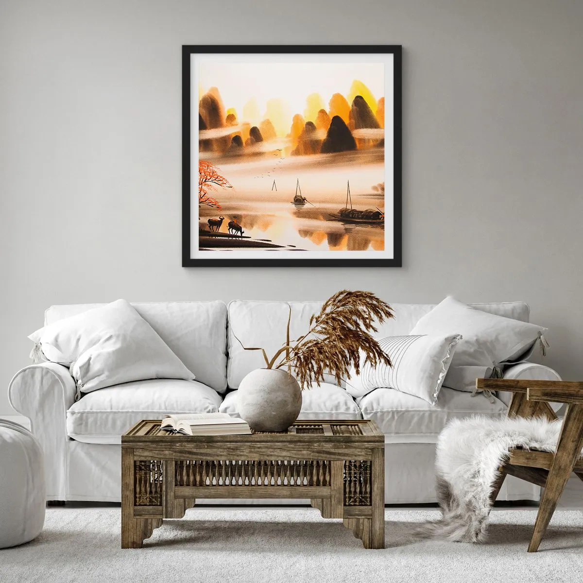 Poster în ramă neagră - Mai departe decât Orientul Îndepărtat - 60x60 cm