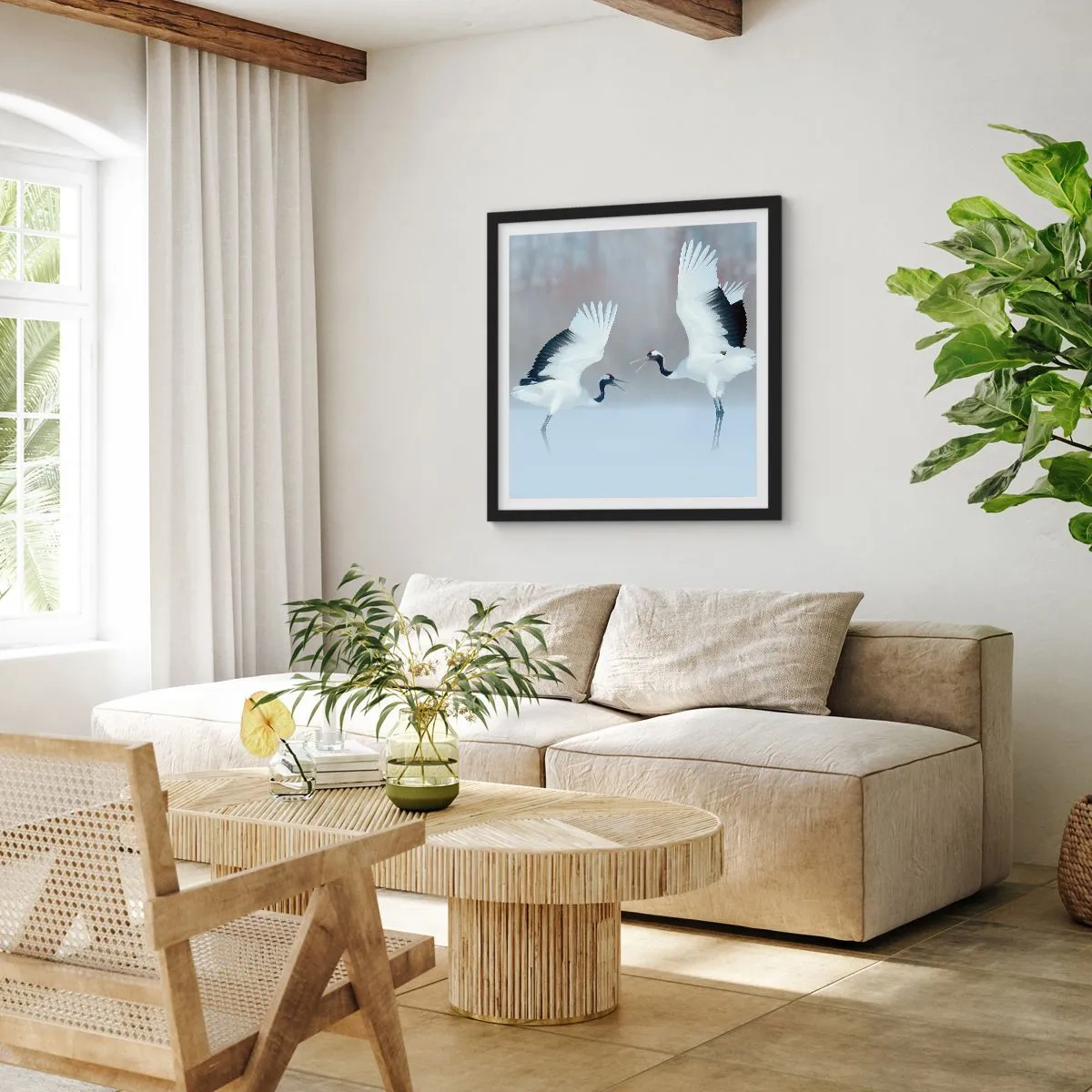 Poster în ramă neagră - Dansând în ceață - 60x60 cm