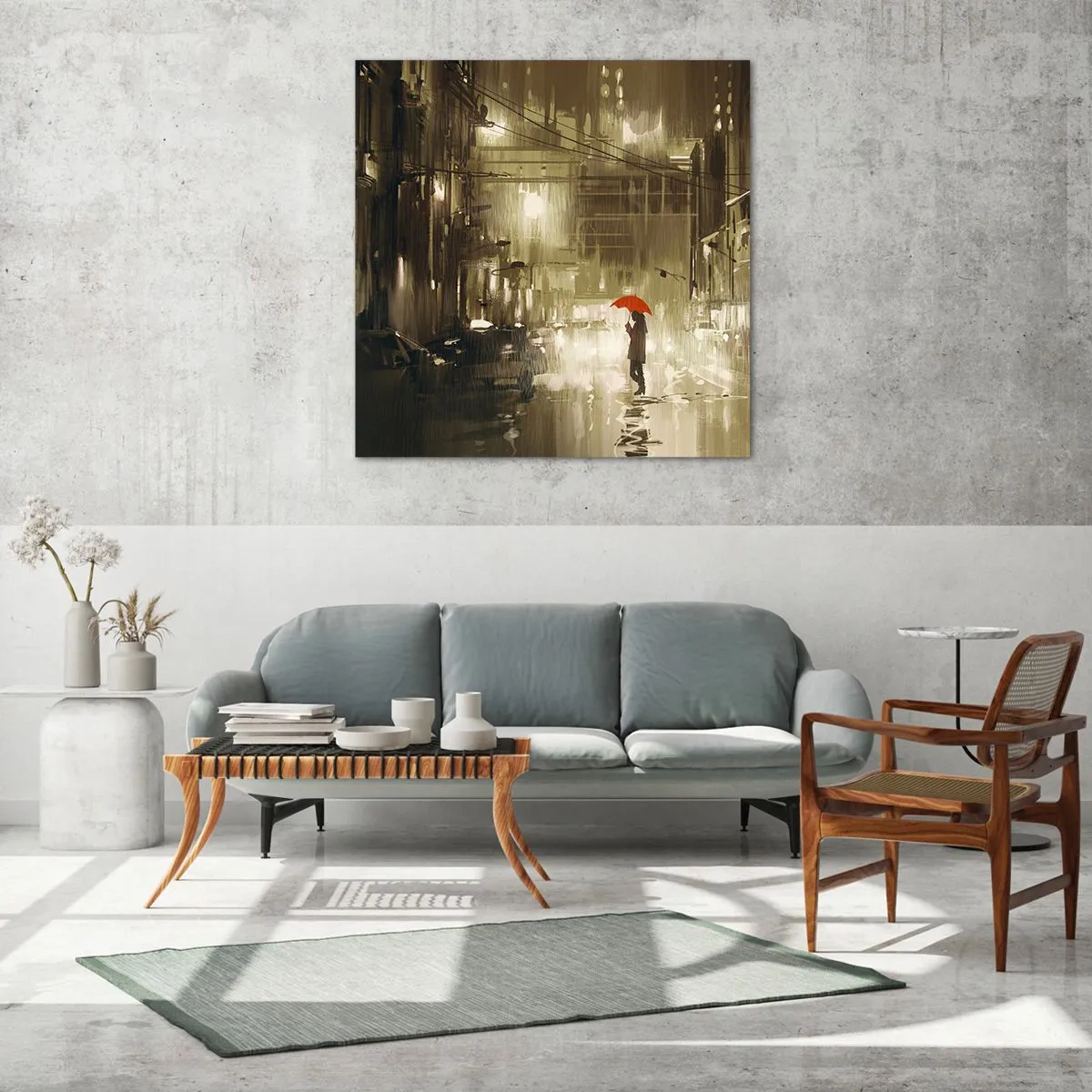 Tablou pe sticlă - Singură, dar nu singuratică - 70x70 cm