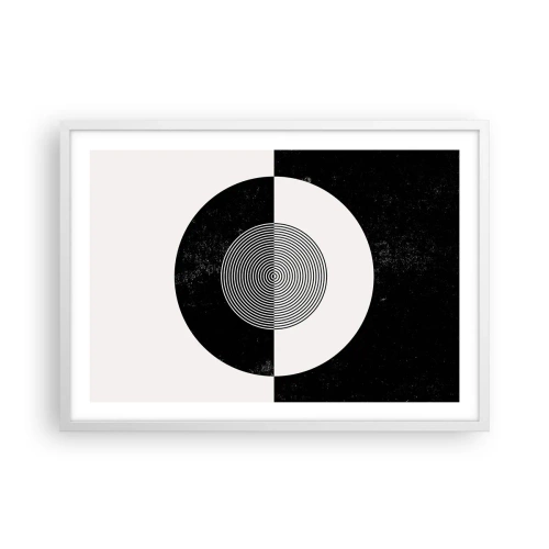 Poster în ramă albă - Armonie în alb și negru - 70x50 cm