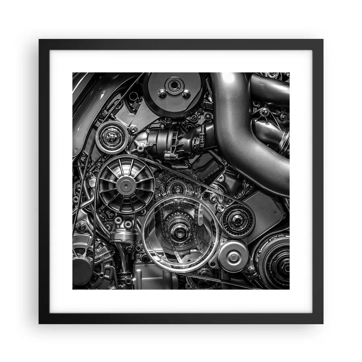 Poster în ramă neagră - Poezia mecanicii - 40x40 cm