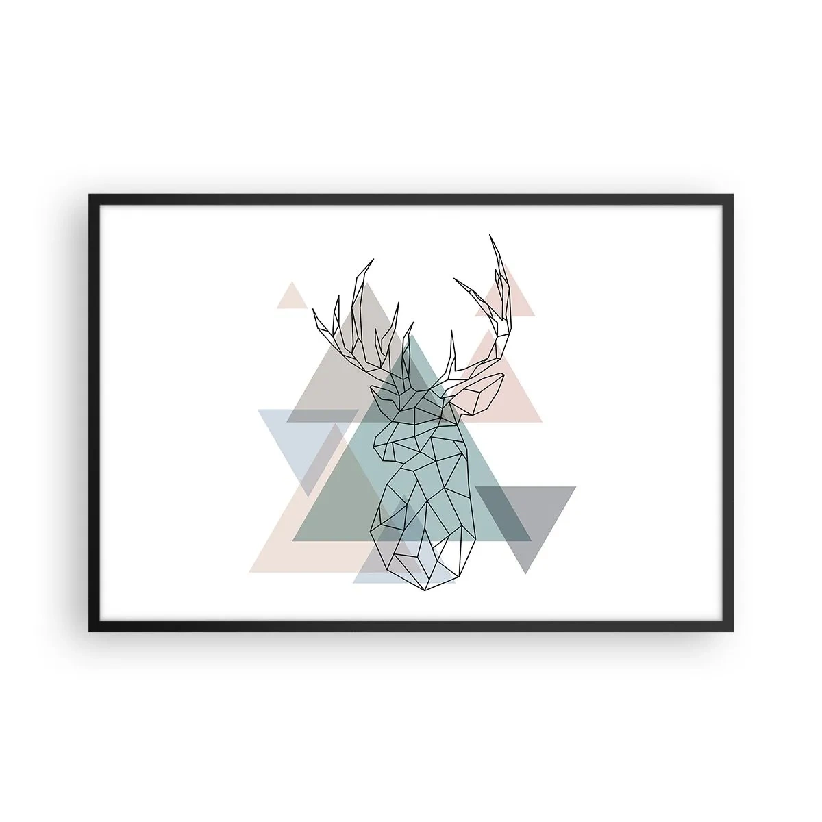 Poster în ramă neagră - Într-o pădure geometrică - 91x61 cm