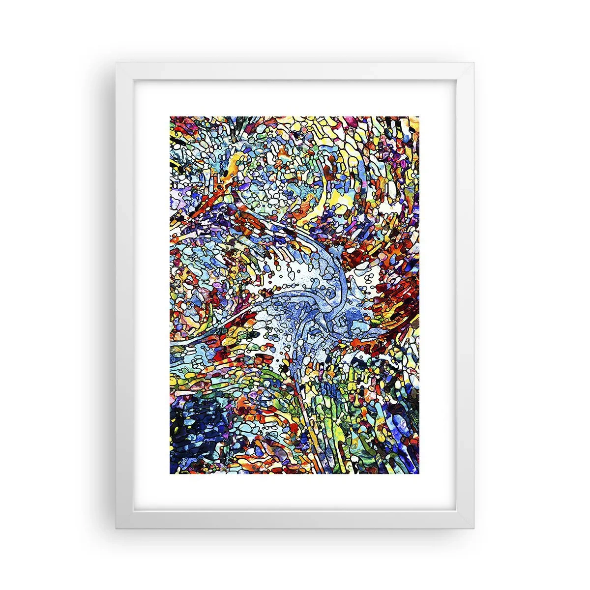 Poster în ramă albă - Vitraliu de picături - 30x40 cm
