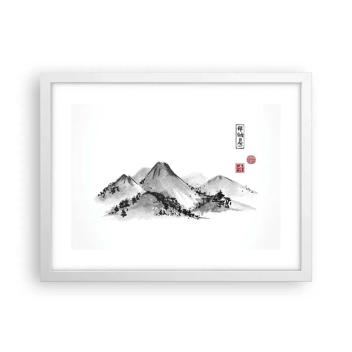 Poster în ramă albă - Dincolo de dealuri - 40x30 cm