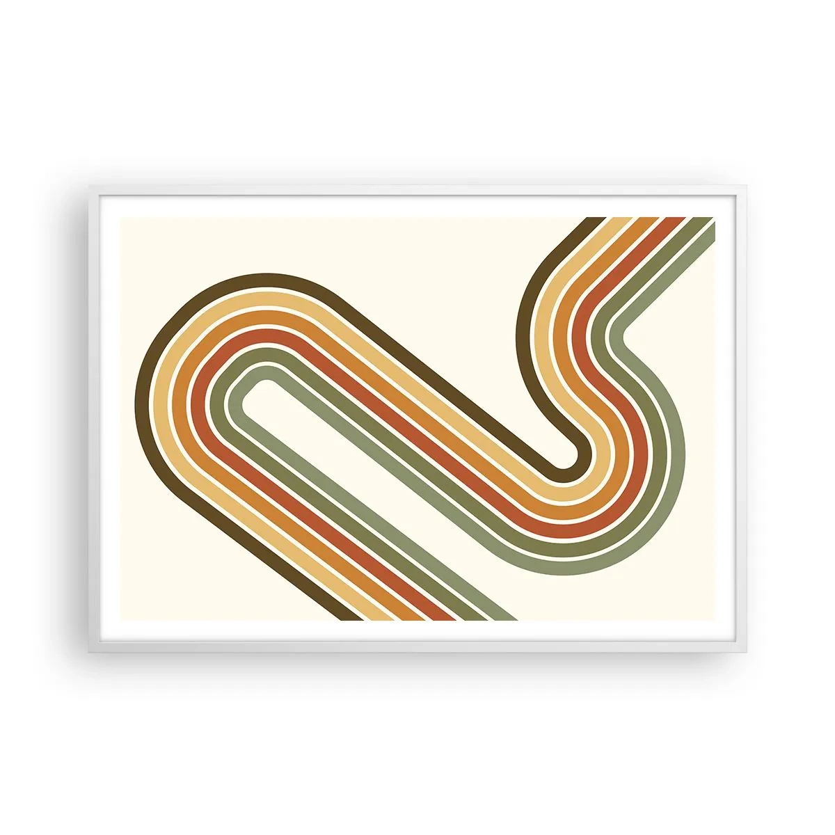 Poster în ramă albă - Cu zigzag până la destinație - 100x70 cm