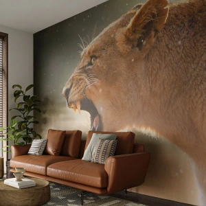 Tapet Premium Sand - Încearcă să nu asculți - Animale, Leu, Africa - 300x210 cm
