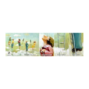 Mostră tapet autocolant Deluxe Sticker - Urmează-ți visul - Abstracția, nori, oameni - 100x30 cm