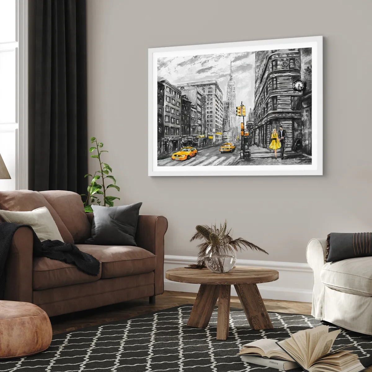 Poster în ramă albă - O poveste din New York - 40x30 cm