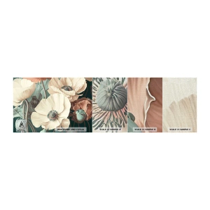 Mostră tapet Premium Canvas - Șoapta macilor - Flori, Plante, Pastel - 100x30 cm