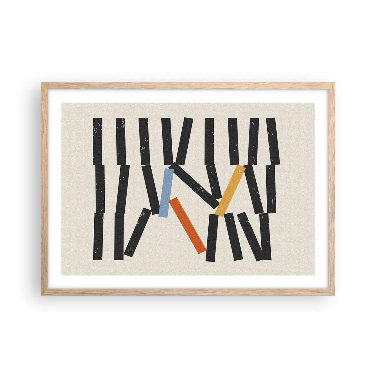 Poster în ramă de stejar deschis - Domino - compoziție - 70x50 cm