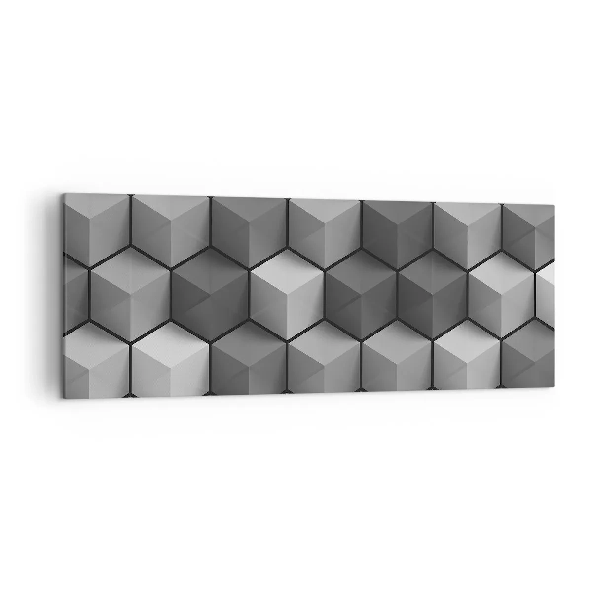 Tablou pe pânză - Puzzle cubist - 140x50 cm