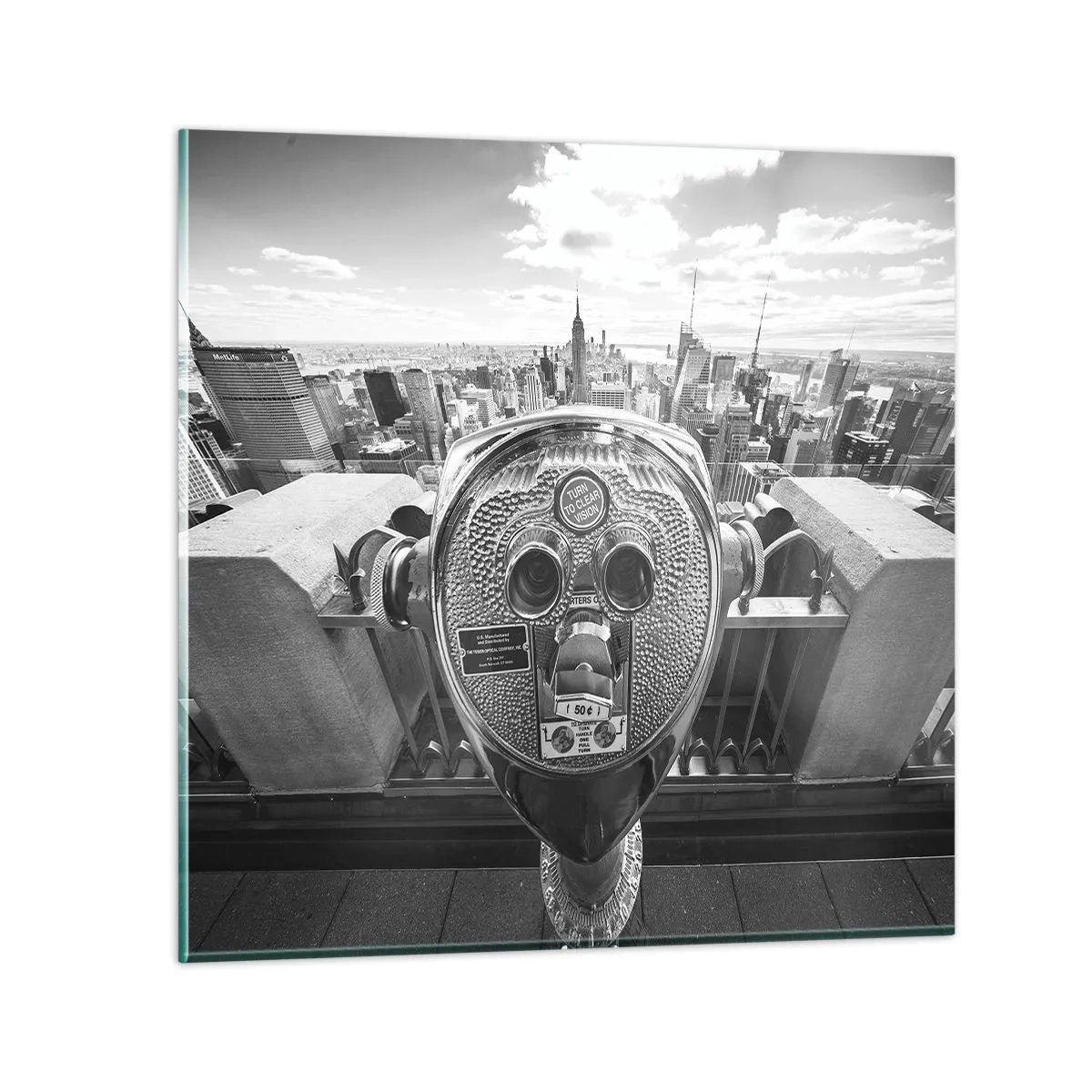 Tablou pe sticlă - Orașul de deasupra orașelor - 50x50 cm