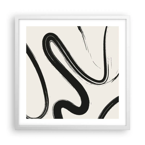 Poster în ramă albă - Capriciu în alb și negru - 50x50 cm