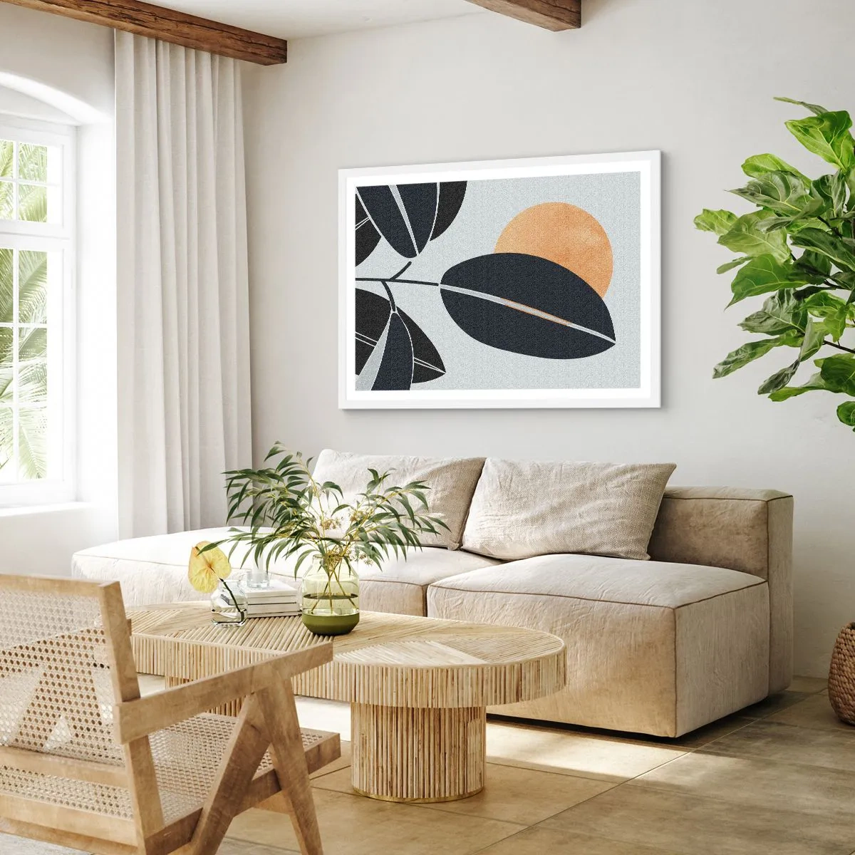 Poster în ramă albă - Ziua unei veri fierbinți - 91x61 cm