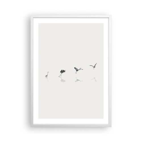 Poster în ramă albă - Patru pași simpli - 50x70 cm