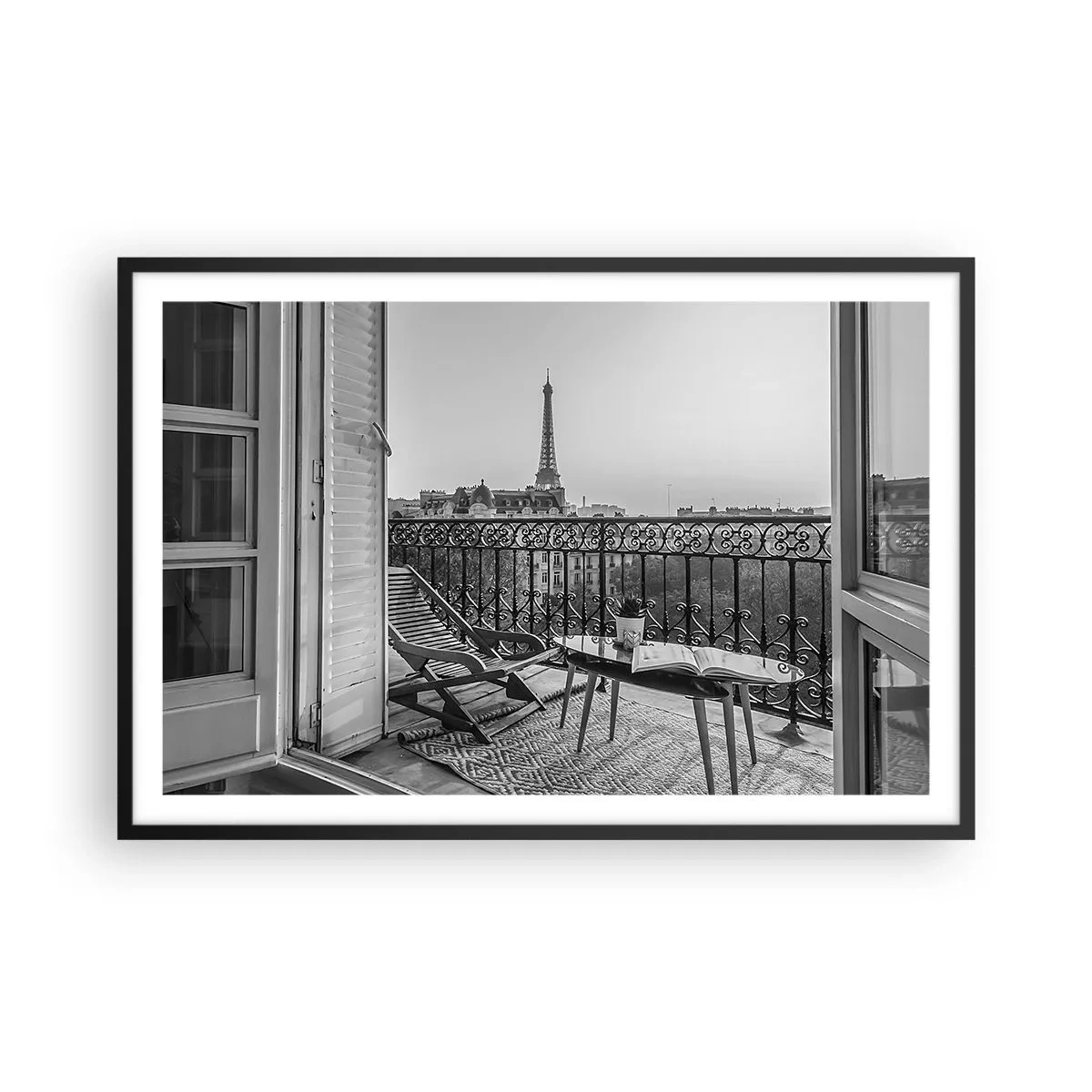 Poster în ramă neagră - După-amiază pariziană - 91x61 cm