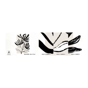 Mostră de Tapet Standard Eco - Schiță pentru ierbar - Floare, Minimalist, Modern - 100x30 cm