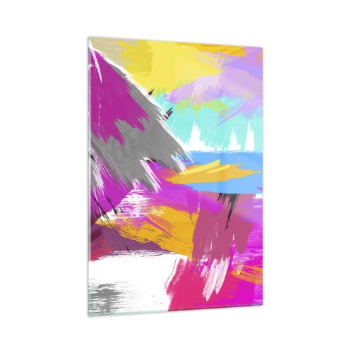 Tablou pe sticlă - Mâzgălituri cu pensula - 50x70 cm