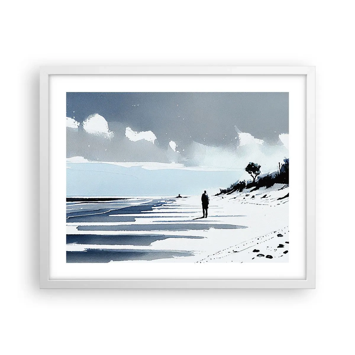 Poster în ramă albă - Singuratic - 50x40 cm