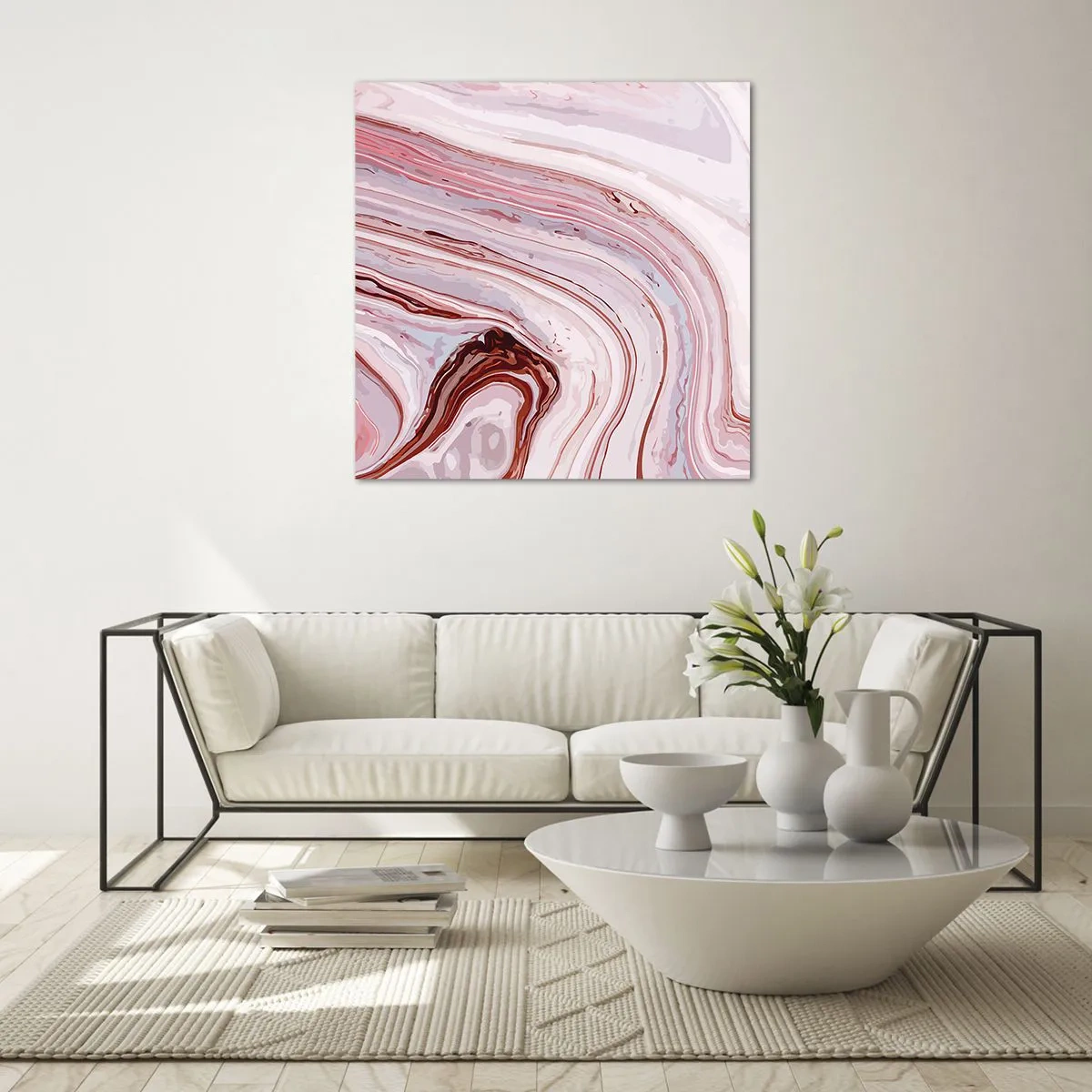 Tablou pe sticlă - Drept înainte, apoi dreapta jos - 40x40 cm