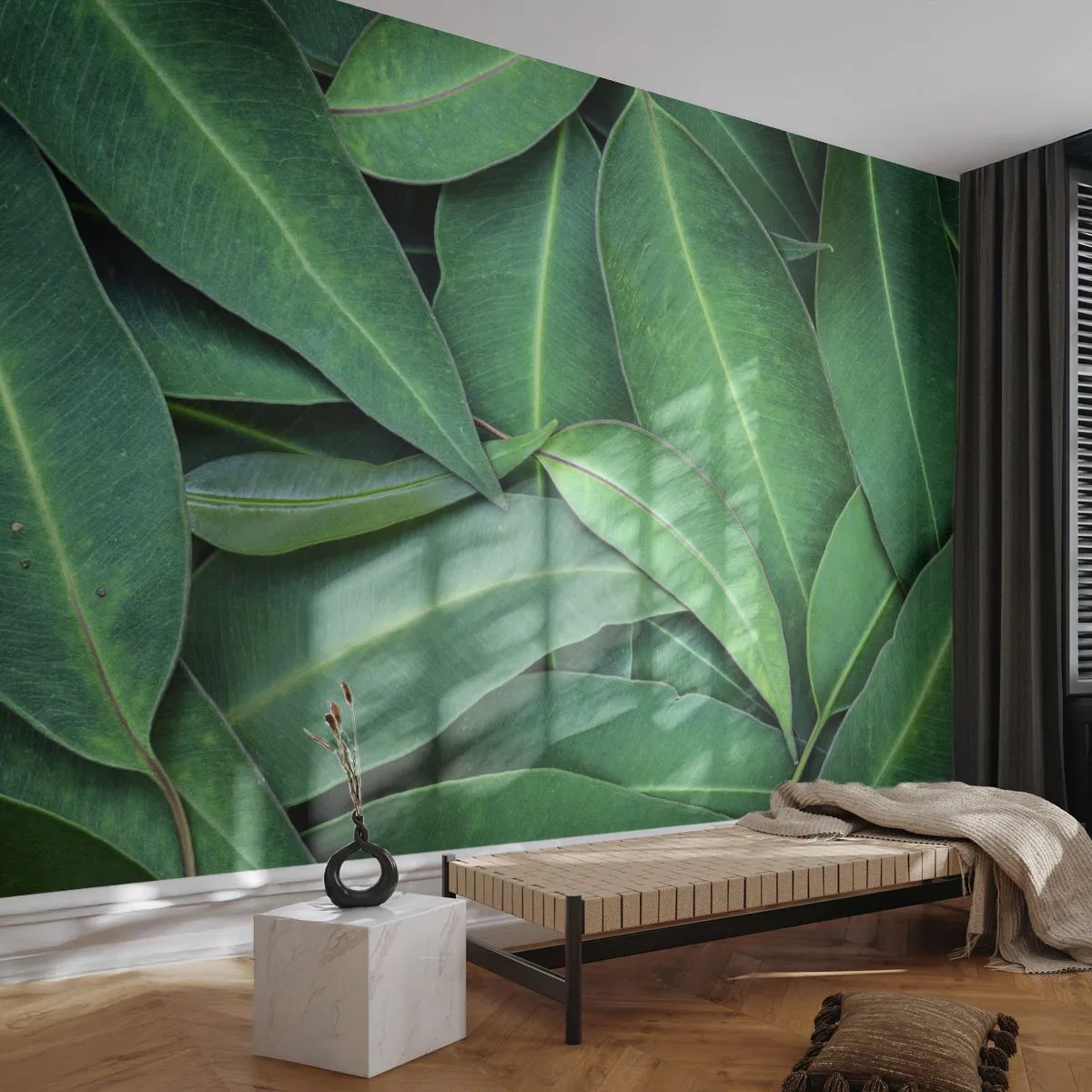 Tapet Premium Canvas - Suculente și proaspete - Frunze, Eucalipt, Natură - 250x175 cm