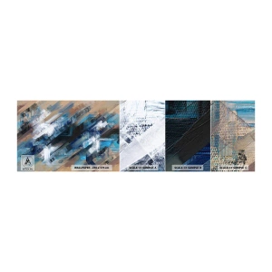 Mostră de Tapet Standard Eco - Pe o pantă albastră - Bucată, Abstracția, Vopsele - 100x30 cm