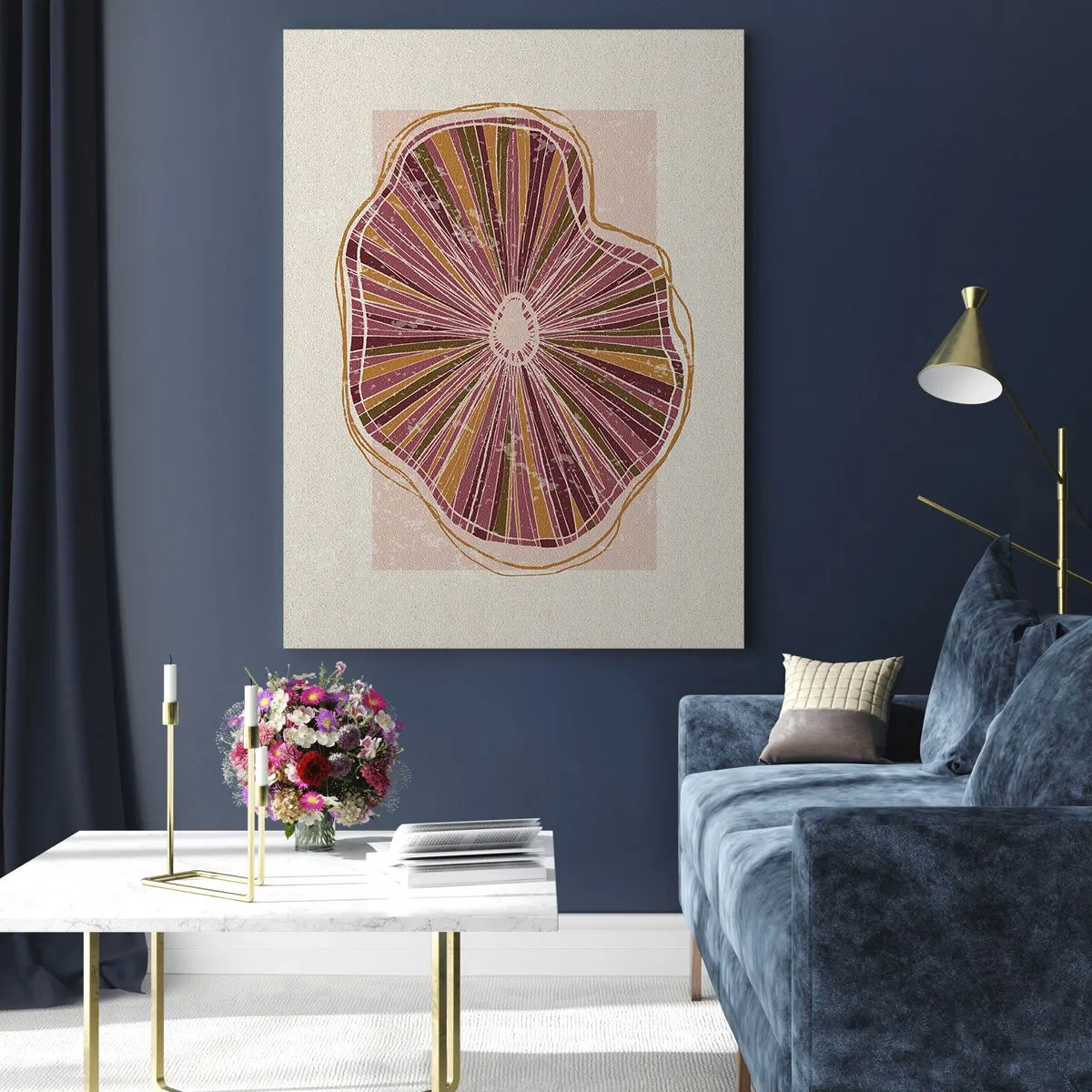 Tablou pe sticlă - Abstracția radială - 70x100 cm