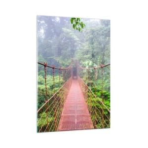 Tablou pe sticlă - Suspendat deasupra coroanelor arborilor - 50x70 cm