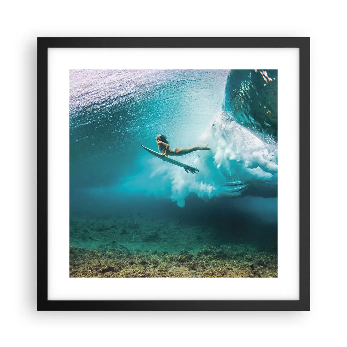 Poster în ramă neagră - Lumea subacvatică - 40x40 cm
