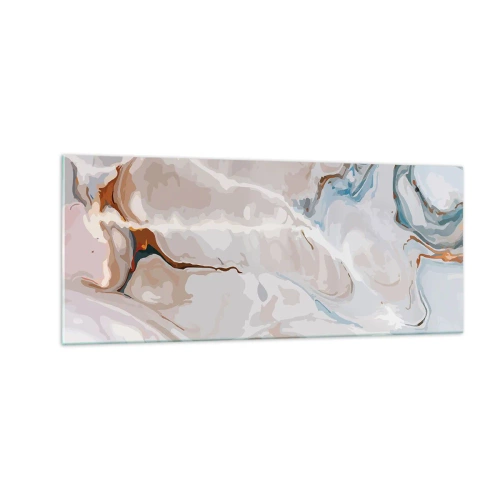 Tablou pe sticlă - Meandre albastre sub alb - 100x40 cm