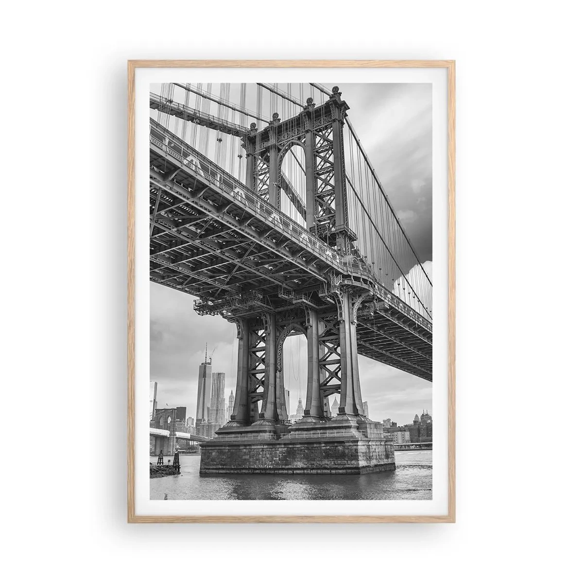 Poster în ramă de stejar deschis - Spre inima orașului - 70x100 cm