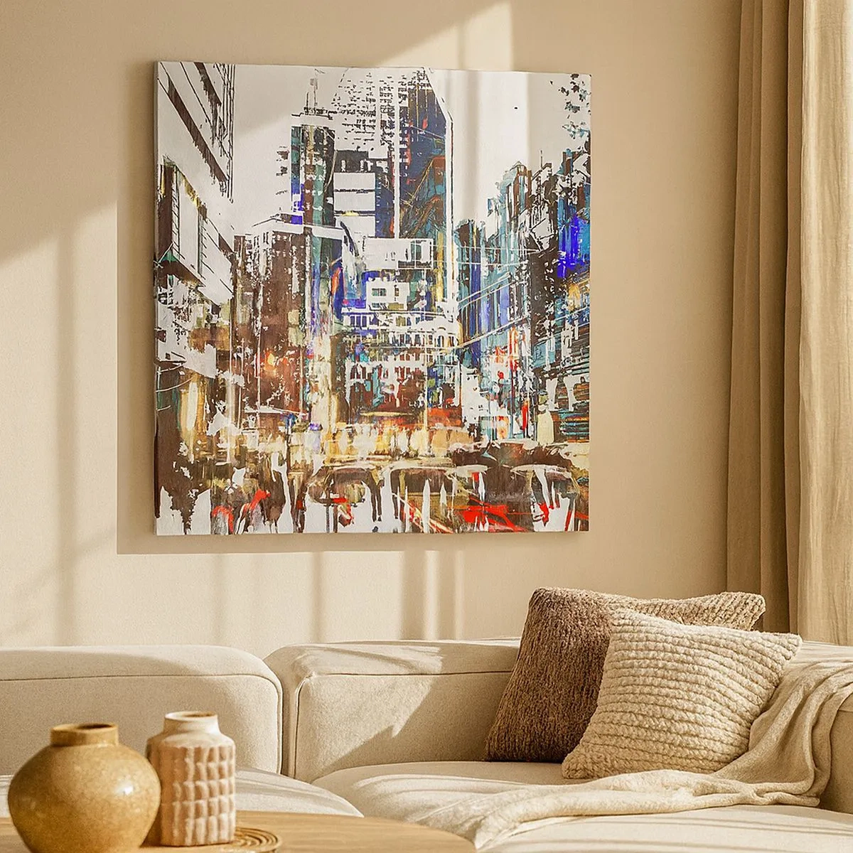 Tablou pe pânză - Orașul pâlpâind - 30x30 cm