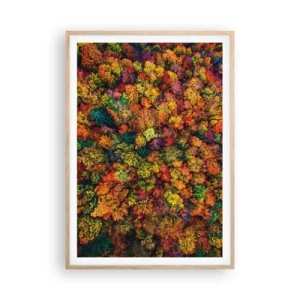 Poster în ramă de stejar deschis - Buchet de copaci de toamnă - 70x100 cm