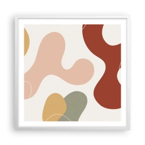 Poster în ramă albă - Pete colorate? - 60x60 cm