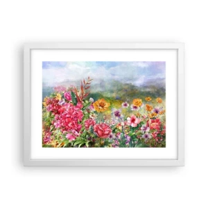 Poster în ramă albă - O grădină înnebunită - 40x30 cm