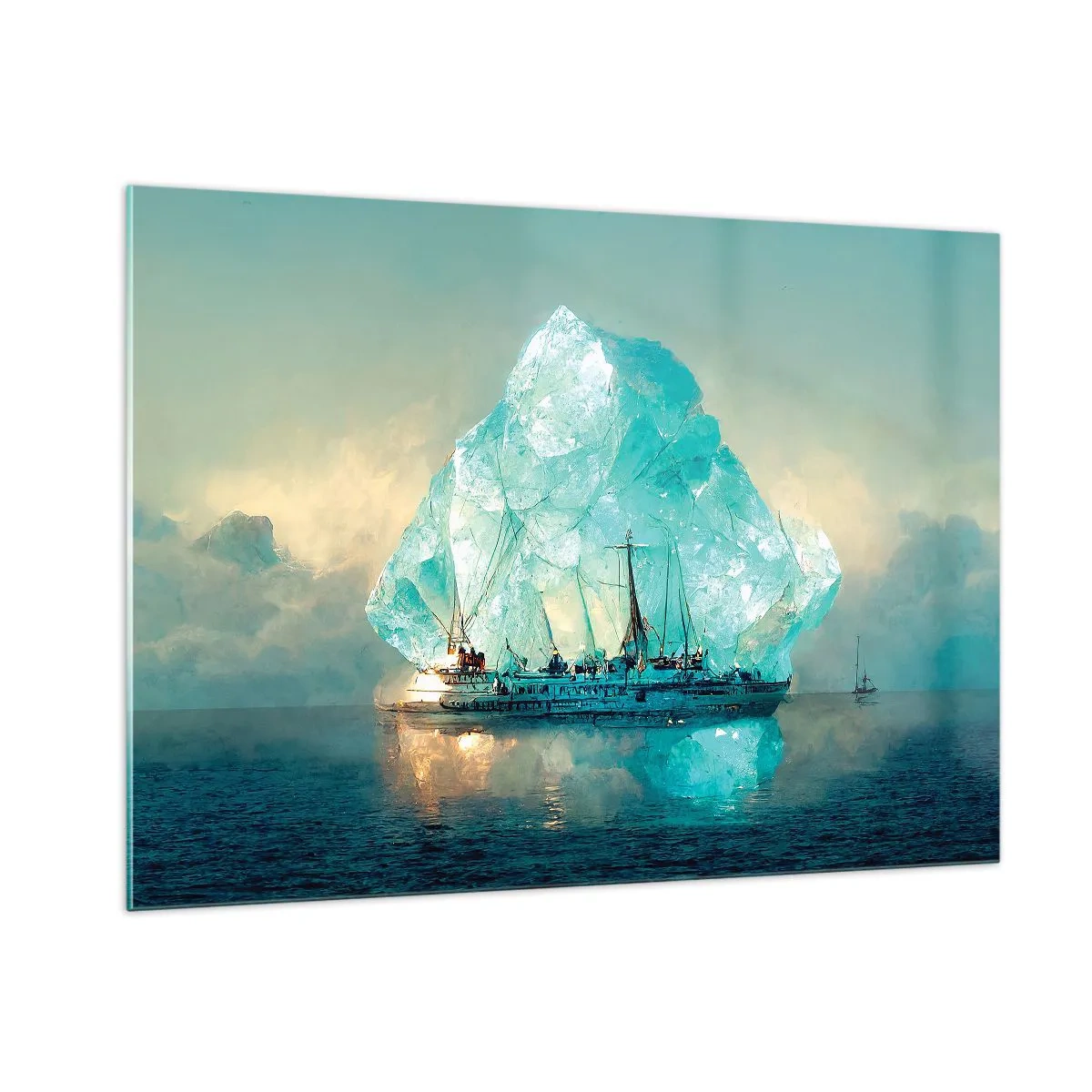 Tablou pe sticlă - Diamant arctic - 100x70 cm