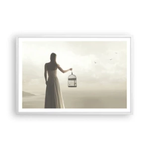 Poster în ramă albă - Fii liberă - 91x61 cm
