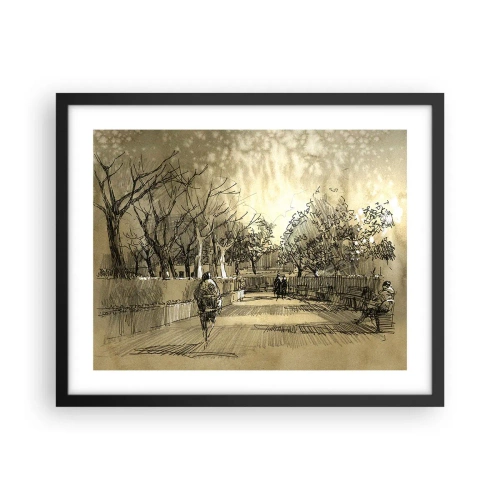 Poster în ramă neagră - Un moment reținut cu pene - 50x40 cm