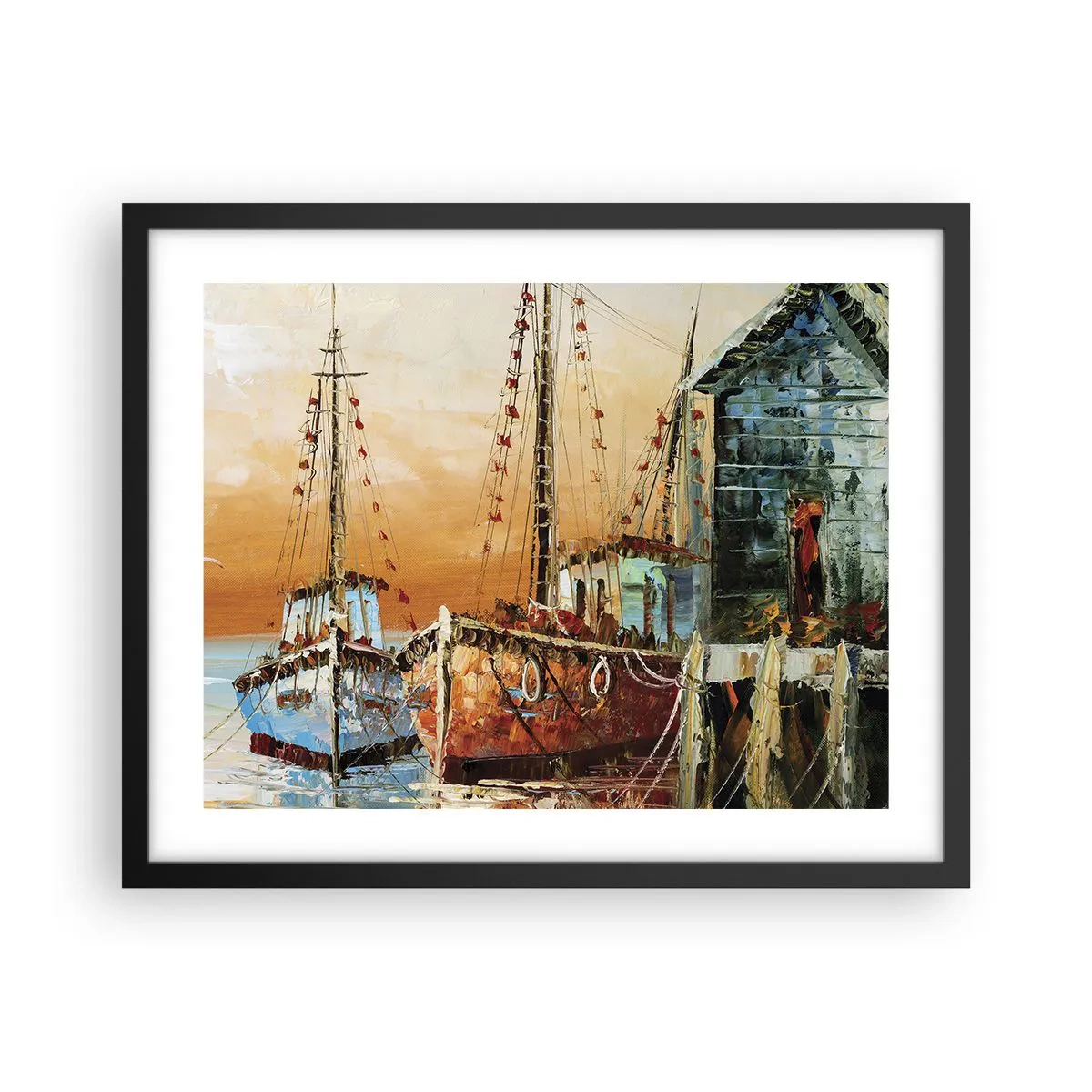 Poster în ramă neagră - Întoarcere pașnică - 50x40 cm