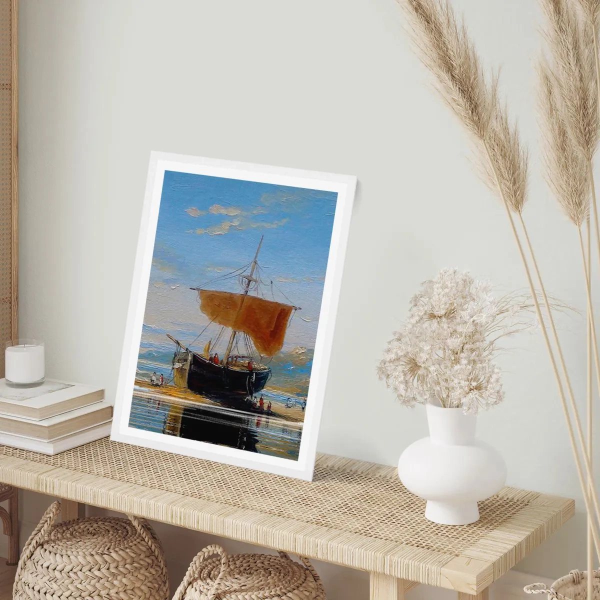 Poster în ramă albă - Apă, pământ, aer - 70x100 cm