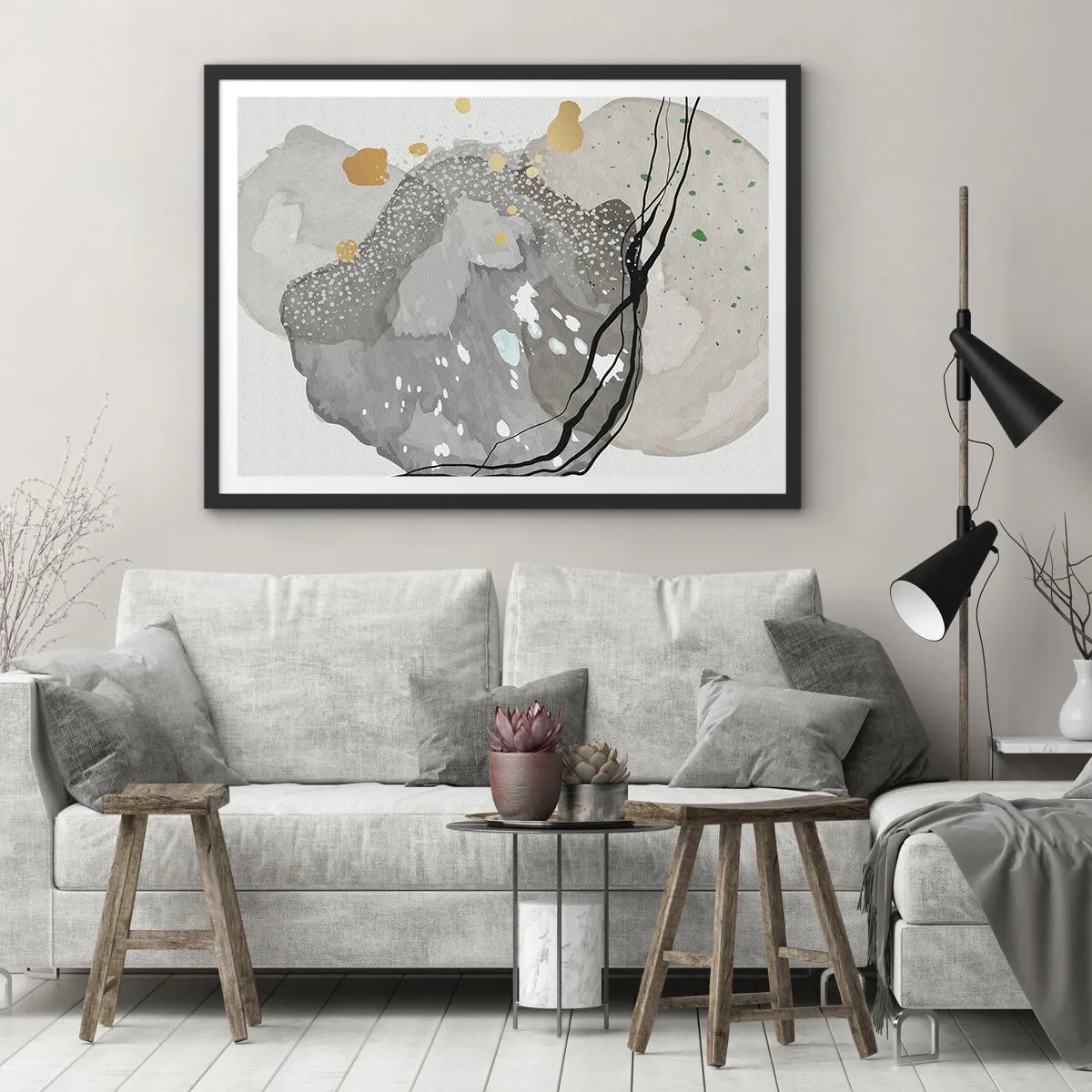 Poster în ramă neagră - Compoziție organică - 91x61 cm