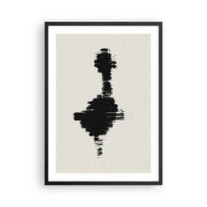 Poster în ramă neagră - Abstracție minimalistă în alb și negru - 50x70cm - Vibrațiile imaginației - Decorațiune modernă pentru perete pentru living și dormitor ARTTOR