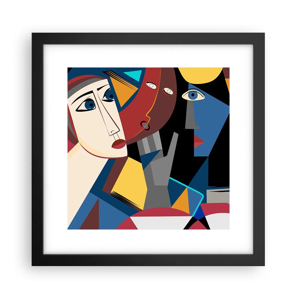 Poster în ramă neagră - Discuția cubiștilor - 30x30 cm
