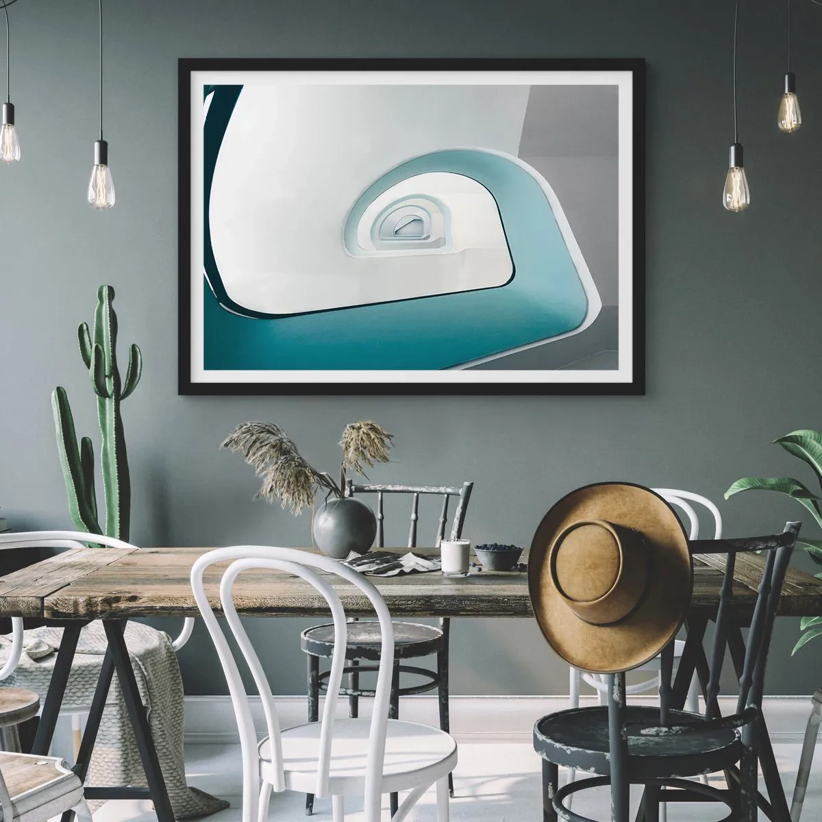 Poster în ramă neagră - Până la fundul albastrului - 91x61 cm