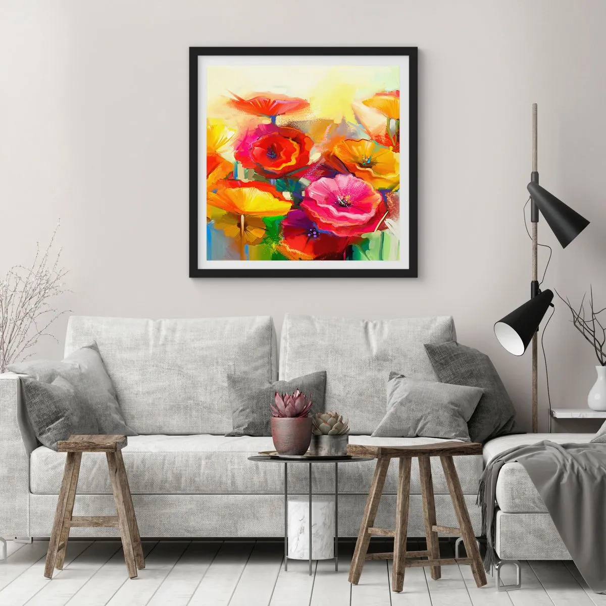 Poster în ramă neagră - Nu numai roșu - 50x50 cm