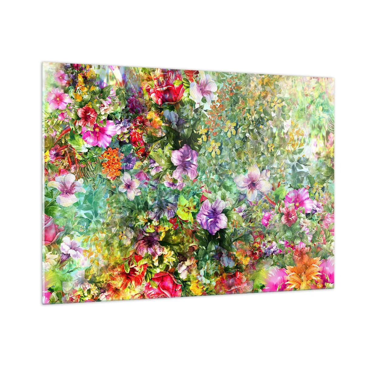 Tablou pe sticlă - Să ne pierdem în flori - 100x70 cm