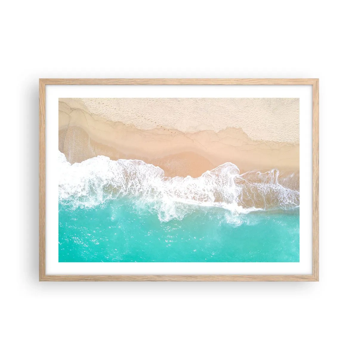 Poster în ramă de stejar deschis - Atingere mângâietoare - 70x50 cm