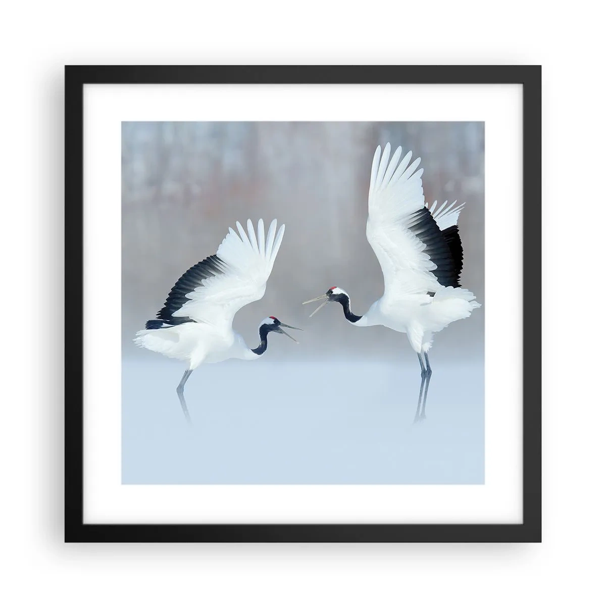 Poster în ramă neagră - Dansând în ceață - 40x40 cm