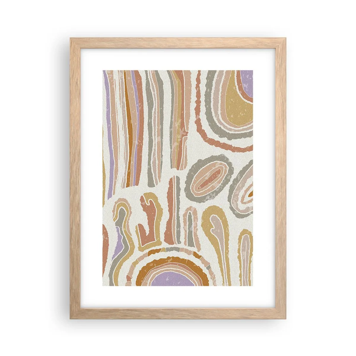 Poster în ramă de stejar deschis - Secțiuni colorate - 30x40 cm